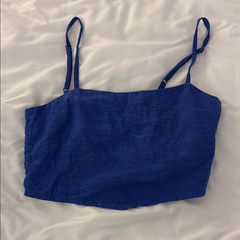 MANGO Navy Blue bandana top